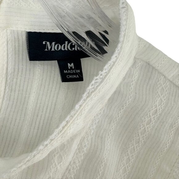 Modcloth Edwardian White Cotton Lace Trim Blouse Size Medium - Picture 4 of 6